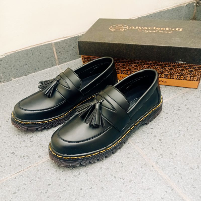 -Alvarisstuff/rey- sepatu Penny loafer pria / wanita unisex hitam original loaferboi men hitam