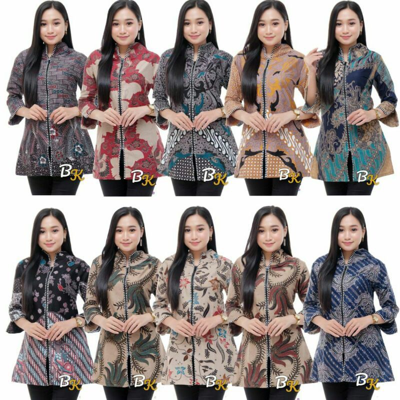 BAJU BATIK WANITA MODERN MONALISA GENES M,L,XL asli PEKALONGAN