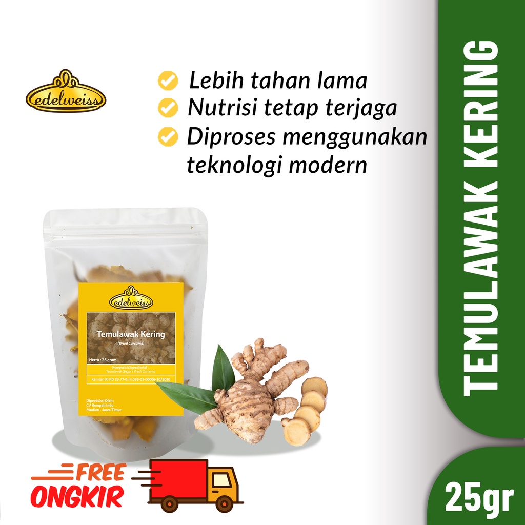 

Edelweiss Temulawak Kering Iris Murni Refill Pack 25gr (Dried Curcuma)