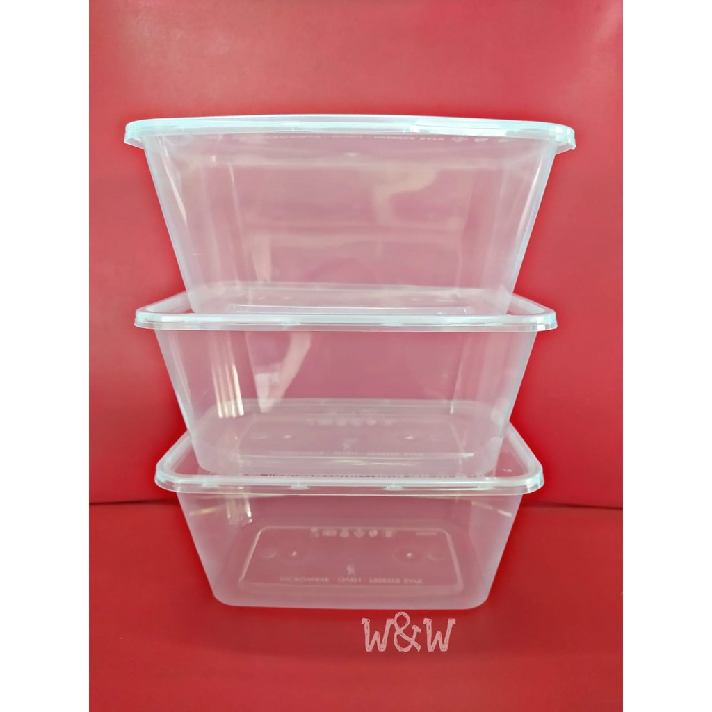 Thinwall Rectangle 1000 ML/1 Liter/1L / Kotak Makan Plastik ISI 50 pcs
