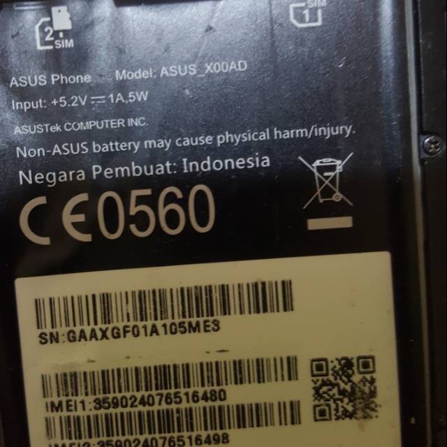 Mesin asus zenfone go 4g X00AD