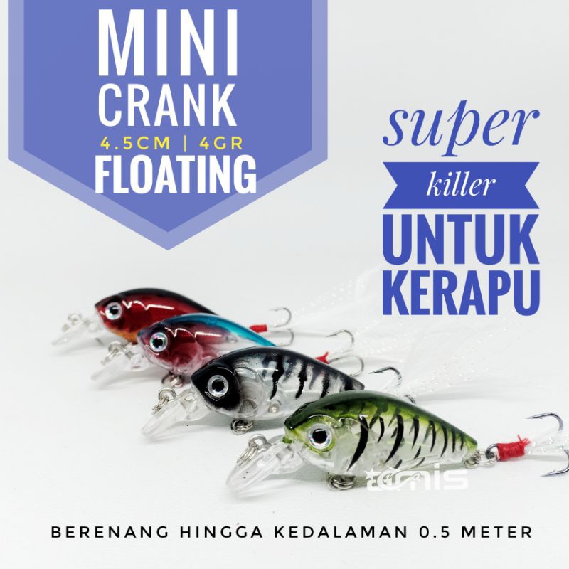 Mini Crank Killer Ultralight Lure Minnow Umpan Casting UL