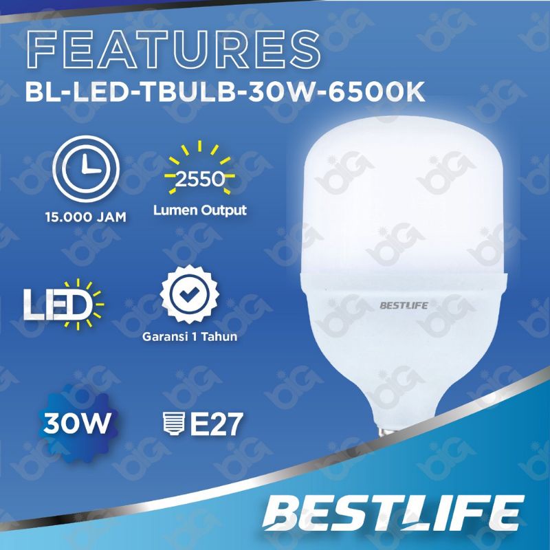 LAMPU CAPSUL KAPSUL CAPSULE BULB AMAN DIKIRIM BEST LIFE T-BULB LED 30 WATT 6500K BESTLIFE BL-LED-T-BULB-30W BOHLAM