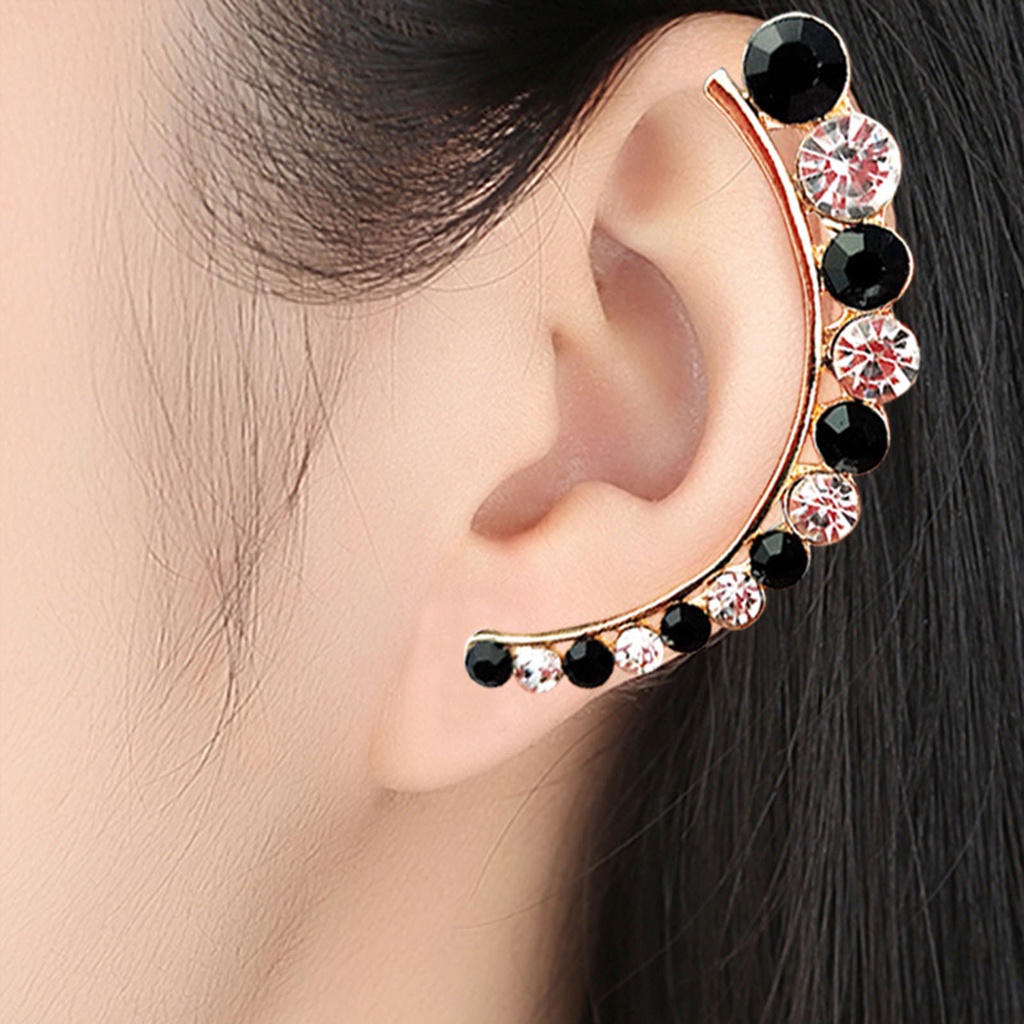 Hu Hu Hu Hu Hu Alat Bantu Pasang Kacamata♡ 1 Pc Anting Stud Berlian Imitasi Model Hollow Out Warna Kontras Untuk Wanita