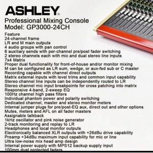 MIXER ASHLEY Gp 3000 24 Channel Original GARANSI RESMI