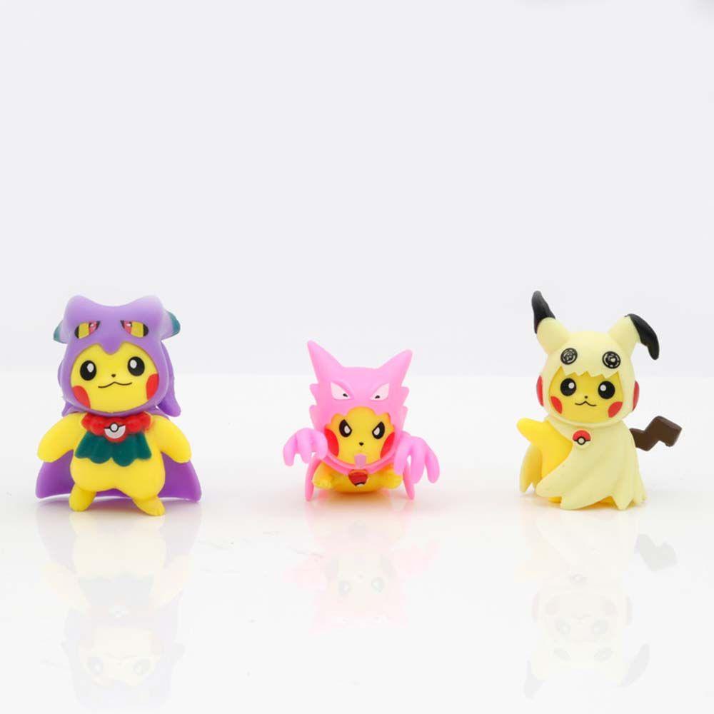 【 ELEGANT 】 Pokemon Anime Figure Kartun Mainan Hadiah Pikachu Koleksi Mainan Cross Dressing Model Toys Collection Model