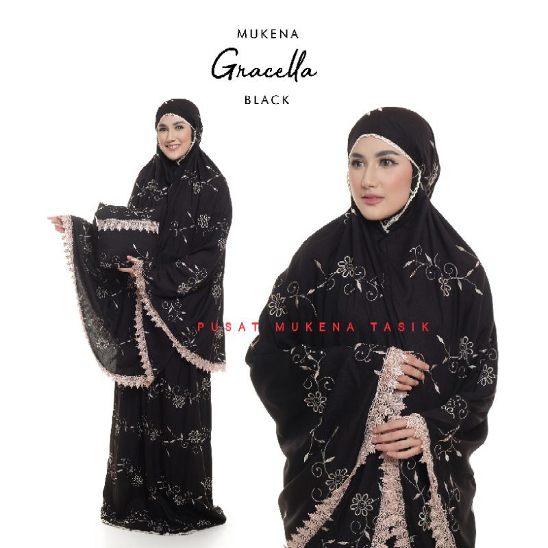 PUSAT GROSIR BELI MUKENA DEWASA KATUN RAYON BORDIR MANUAL GRACELLA | COD TERATAI SABRINA TERMURAH