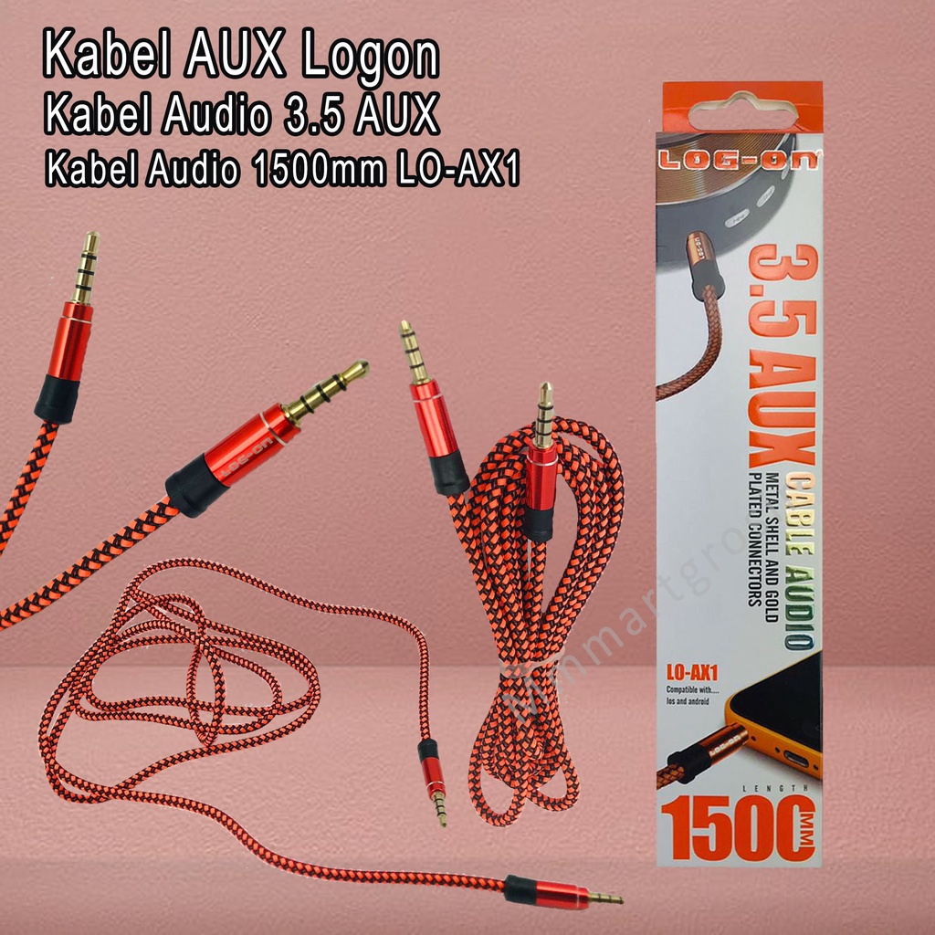 Kabel AUX Logon / Kabel Audio 3.5 AUX / Kabel Audio 1500mm  / LO-AX1