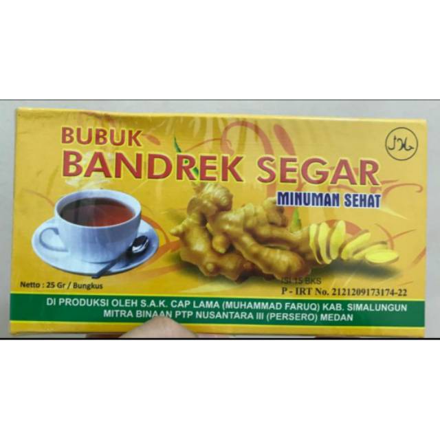 

Bubuk Bandrek Segar S.A.K. Cap Lama Medan isi 15 sachets jamu