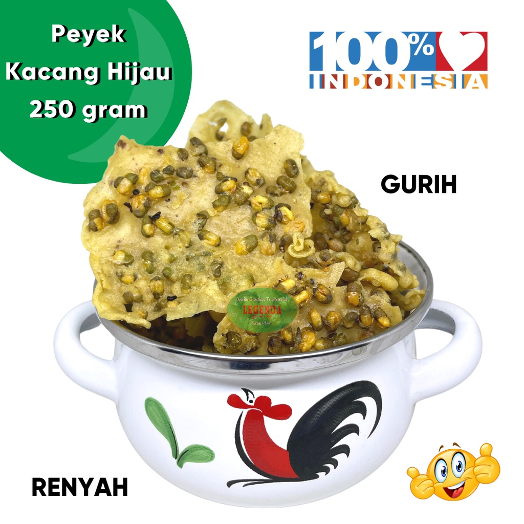 

Peyek Kacang Hijau Tumpi 250gr rempeyek kacang ijo tradisional renyah enak