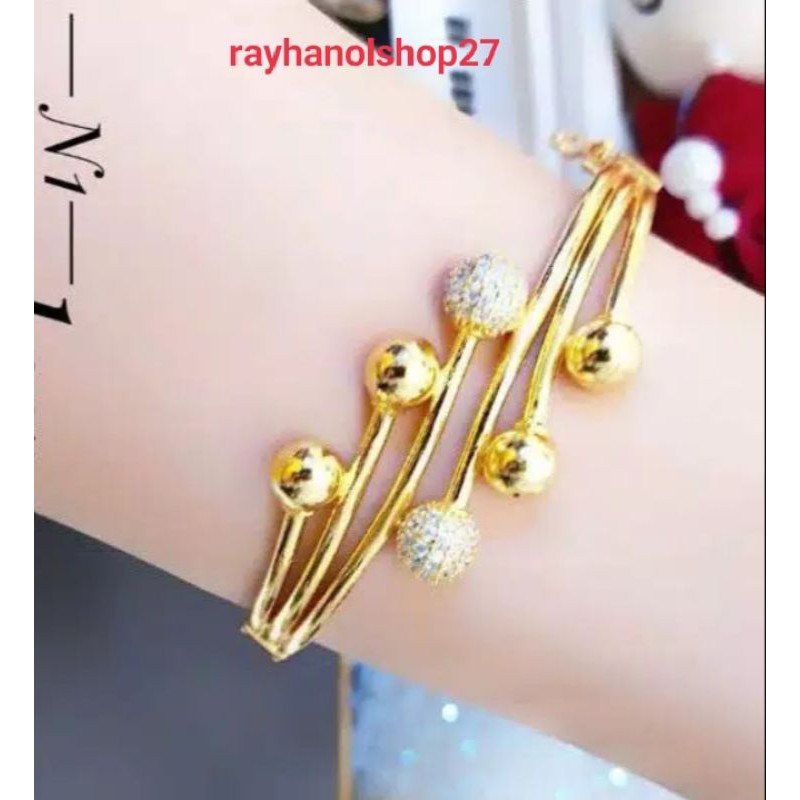 Perhiasan wanita xuping Gelang tangan motif tangkai permata