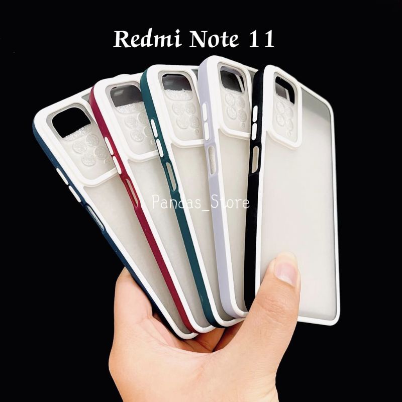 Pro Hybird Redmi Note 11 Softcase Halus dan Elegan / Pinggiran Garis Putih Keren (Pandas)