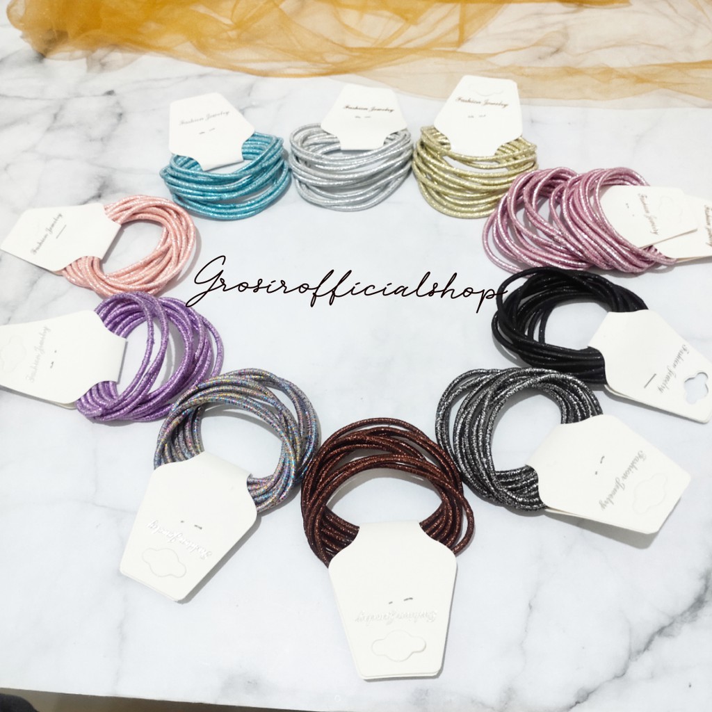 IKAT RAMBUT KARET CACING POLOS - KARET RAMBUT ELASTIS CACING