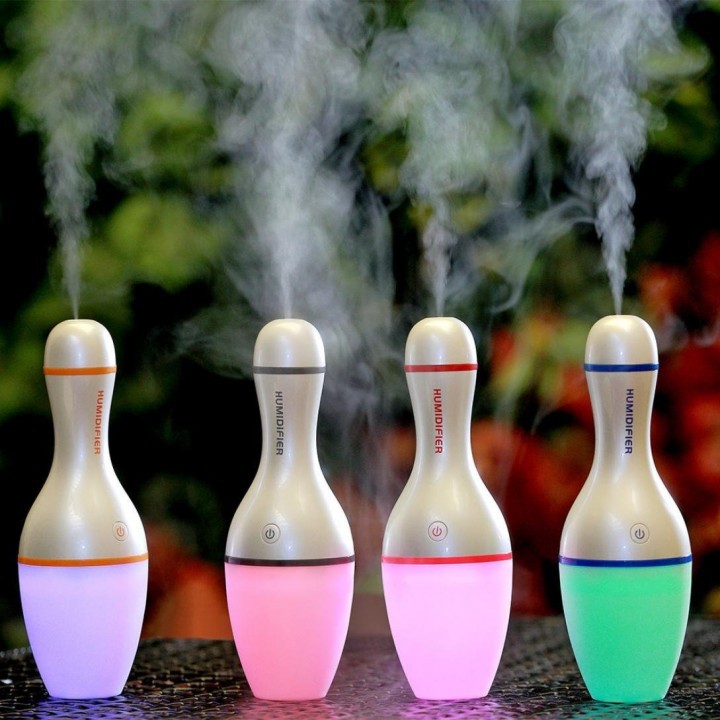 Cute Bowling Shape 7 Colors LED Diffuser Humidifier - 150ml