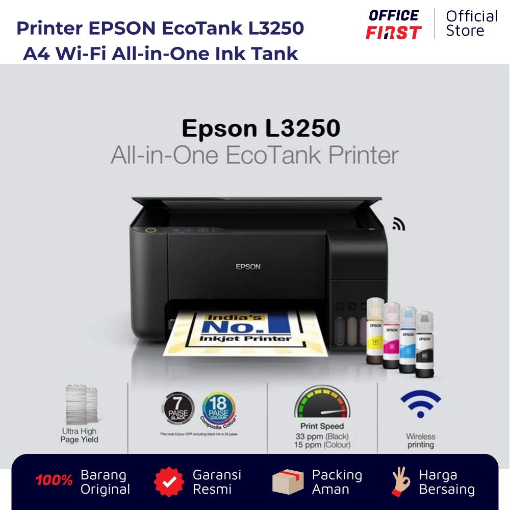 Printer EPSON EcoTank L3250 WiFi - A4 - All in One - Garansi Resmi