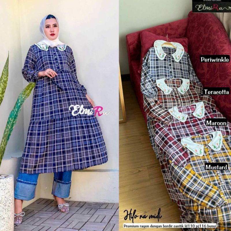 HILO VE MIDI BY ELMIRA (MIDI DRESS MUSLIMAH) Dress wanita rekomended