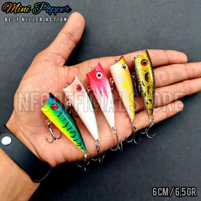 Mini Popper 6 cm 6,5 gram LONG CAST Best Killer Action for ultralight casting