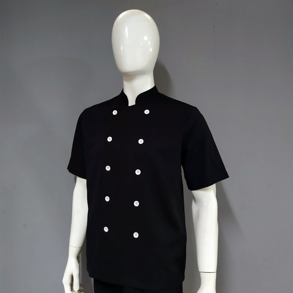 Chef Wear Baju Koki SS Pls Hitam