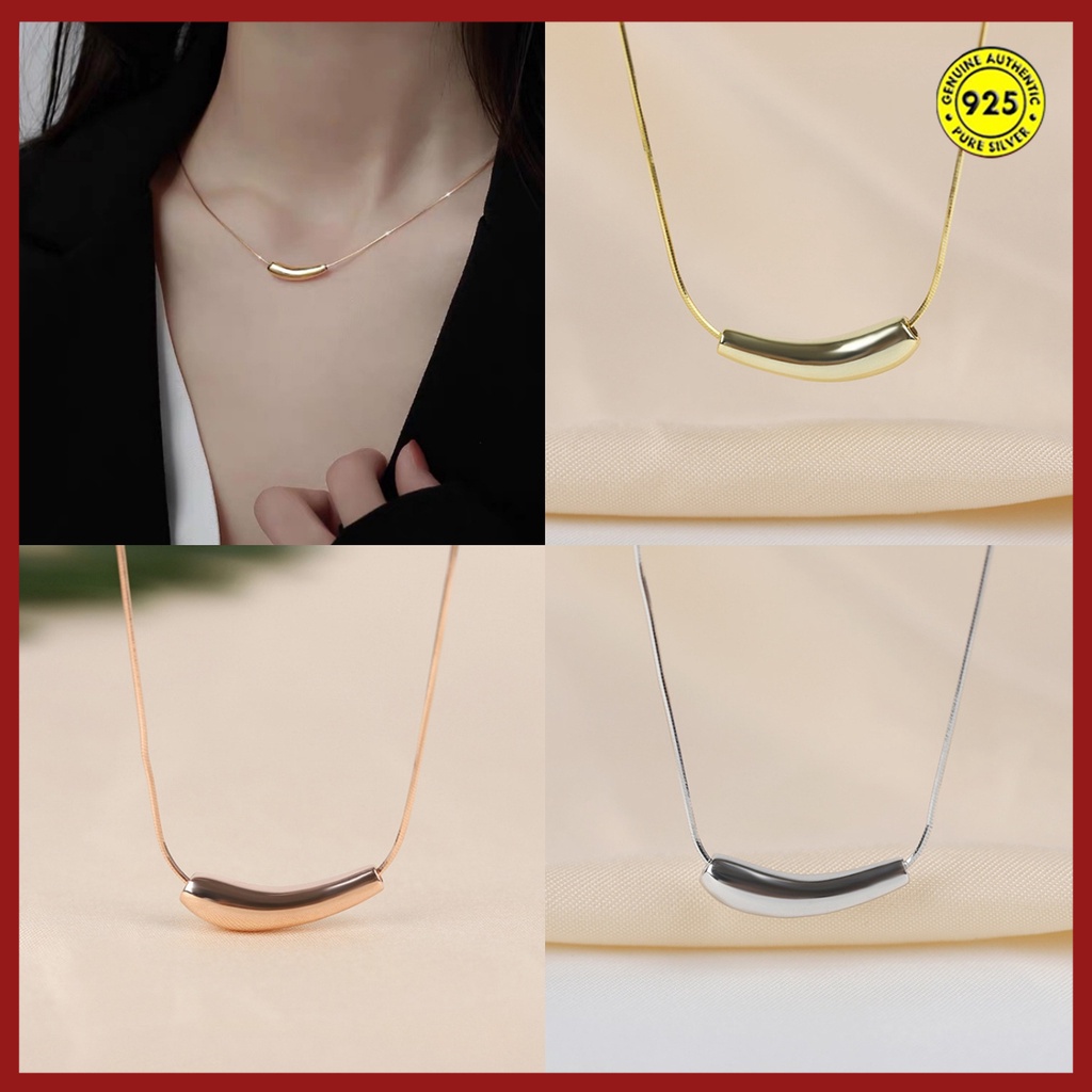 Kalung Bahan S925 Silver Gaya Korea Untuk Wanita