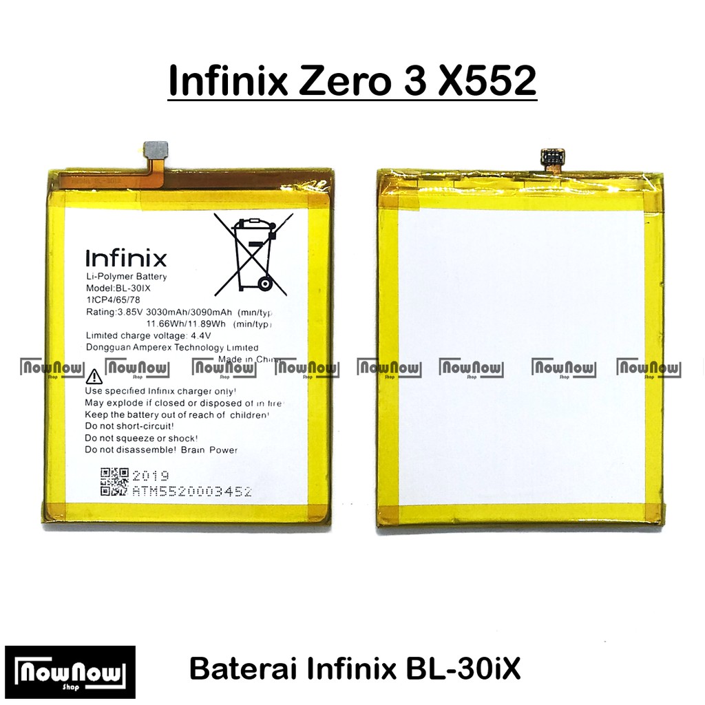 Baterai Infinix Zero 3 X552 BL-30IX BL-301X Original Batre Batrai Battery HP BL30IX BL301X