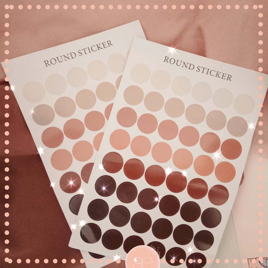 

[æpix] ROUND STICKERS in Brown Pastel Tone