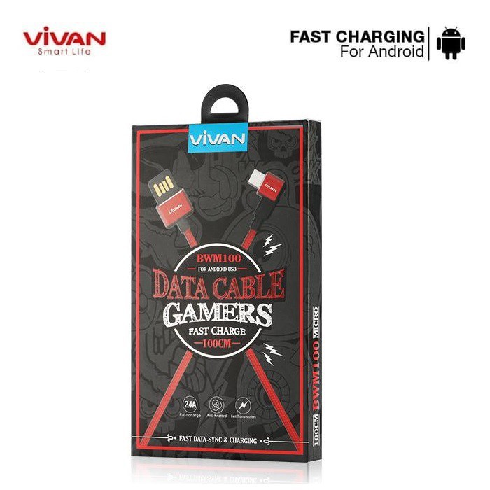 Kable Data Fast Charging Vivan BWM100 2.4A Data Cable For Android Micro USB - Garansi Resmi 1 Tahun