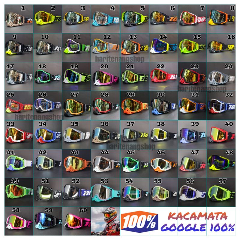 kacamata goggle 100%/kacamata goggle cross/kacamata 100% import