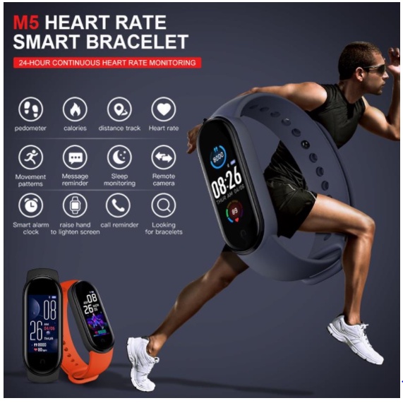 M5  M6 Band Bluetooth Smart Band Men Sport Smartband Heart Rate Monitor Blood Pressure Tracker Fitness