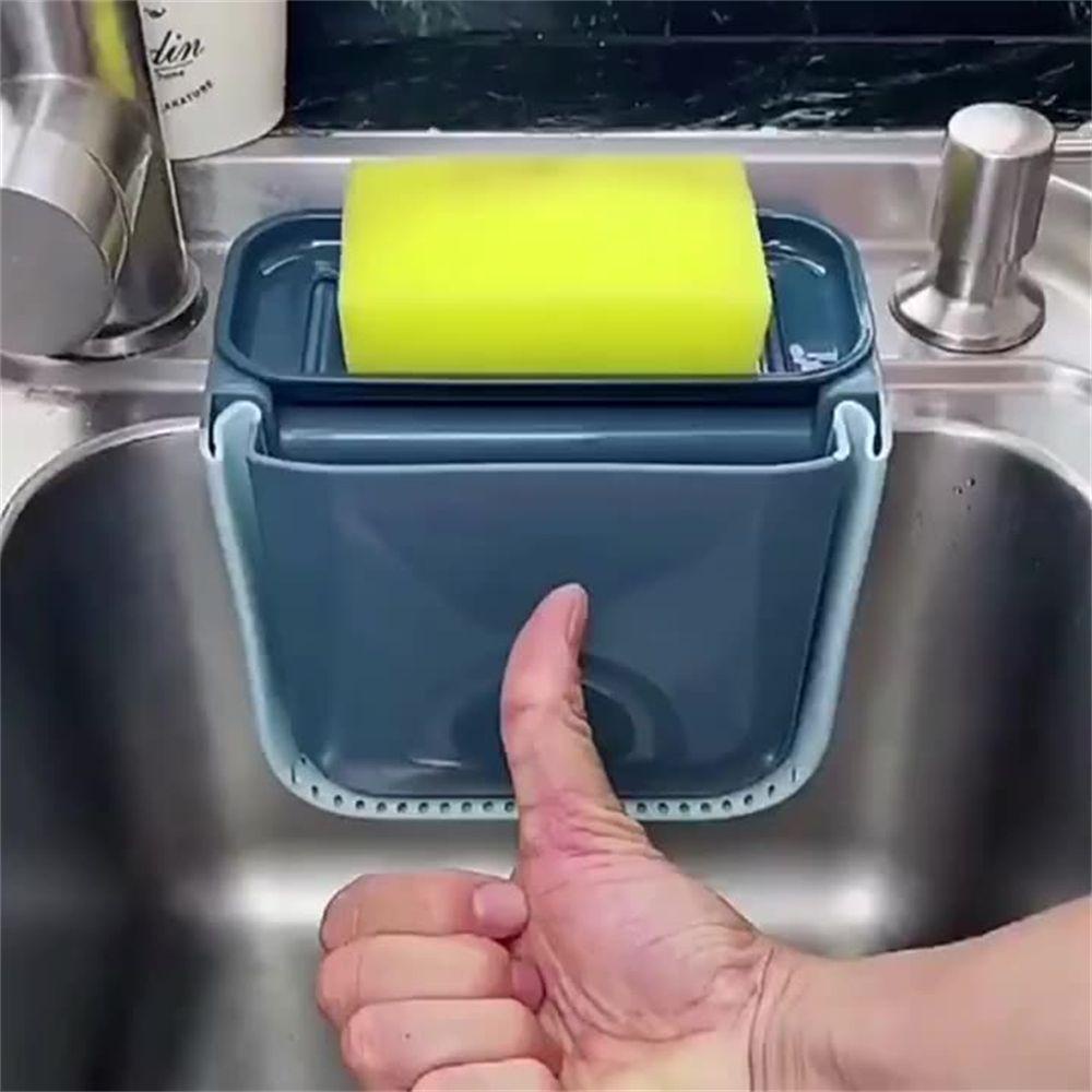Solighter Rak Saringan Wastafel Pemisahan Kering Dan Basah Tahan Lama Organizer Dapur Keranjang Tiris Multifungsi