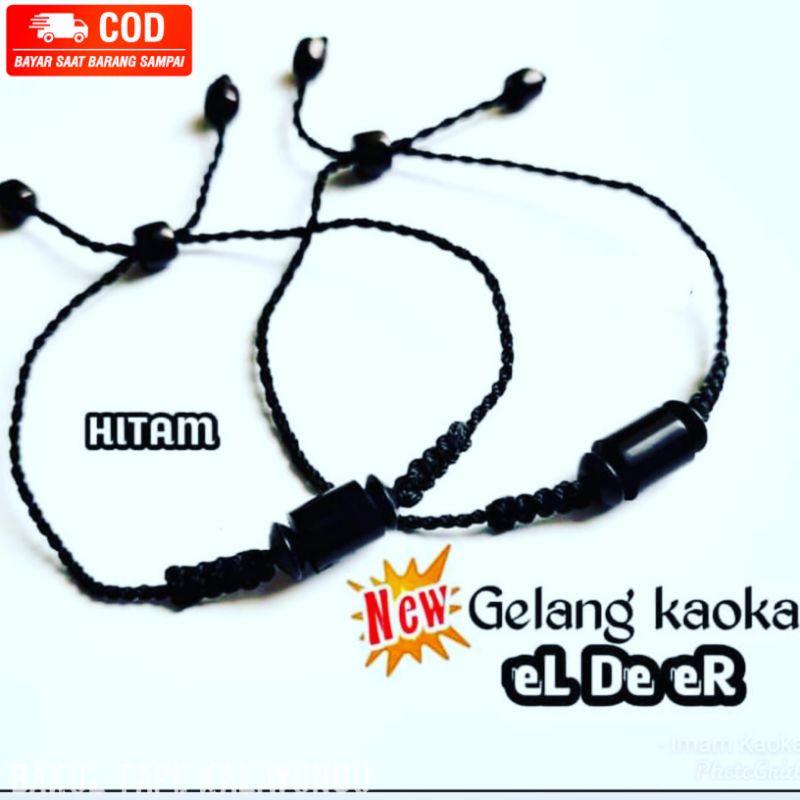 GELANG LDR KAOKA POLOS WARNA HITAM ECER 1 PCS