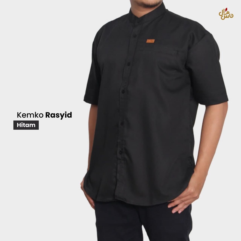 Baju Koko Kurta Polos Pria Model Rasyid Tersedia Warna Hitam/Putih/Biru Langit/Hijau Muda/Krem Bahan Katun Toyobo