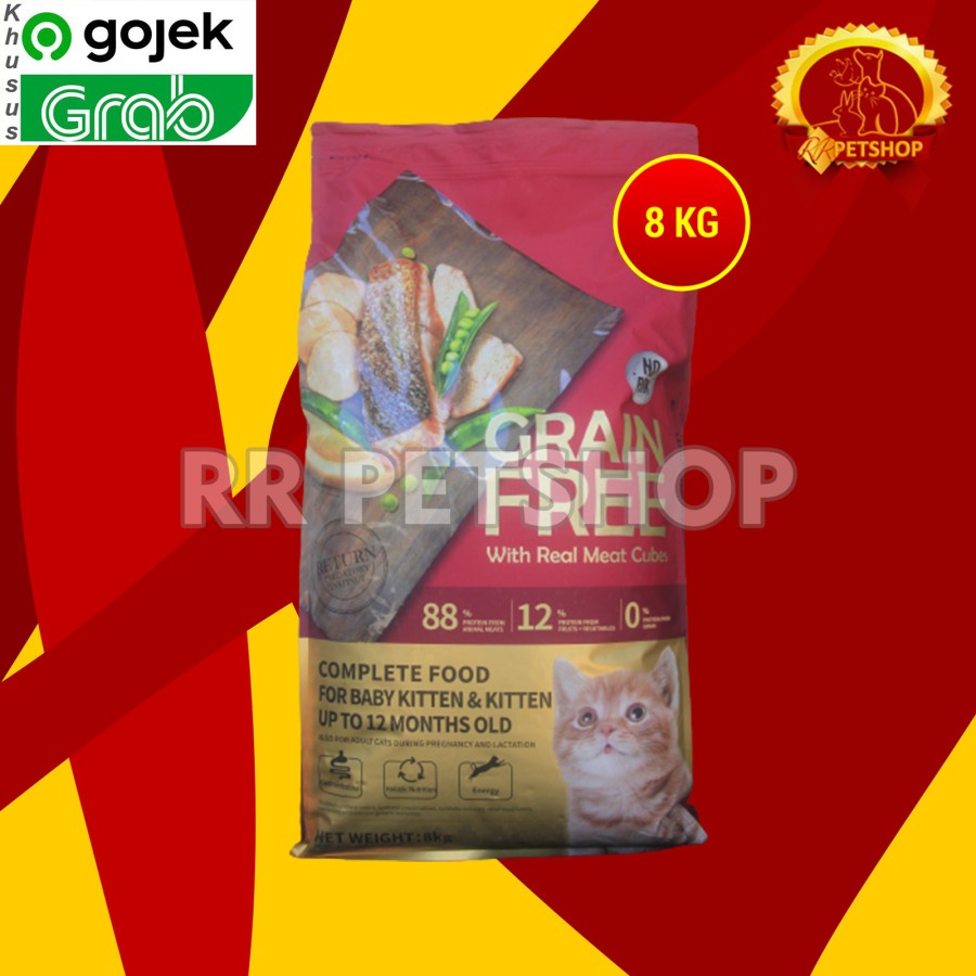 GOSENDKitchen Flavor Free Baby Kitten Cat Dry Food Makanan Kucing 8 KG