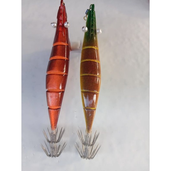 Udang kayu UMPAN PANCING CUMI egi motif ukir handmade
