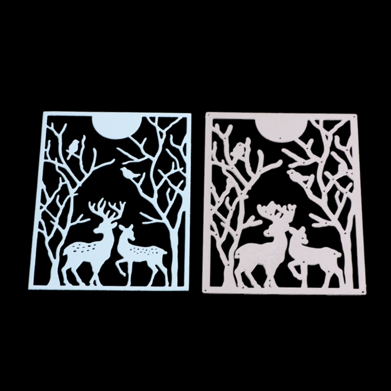 Cetakan Stensil Cutting Dies Motif Rusa Natal Bahan Metal Untuk Scrapbook / Craft Diy