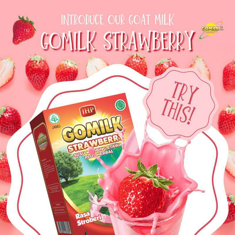 

susu rasa strawbery | susu gomilk rasa strawbery | susu enak | susu kambing etawa rasa strawbery | susu sehat