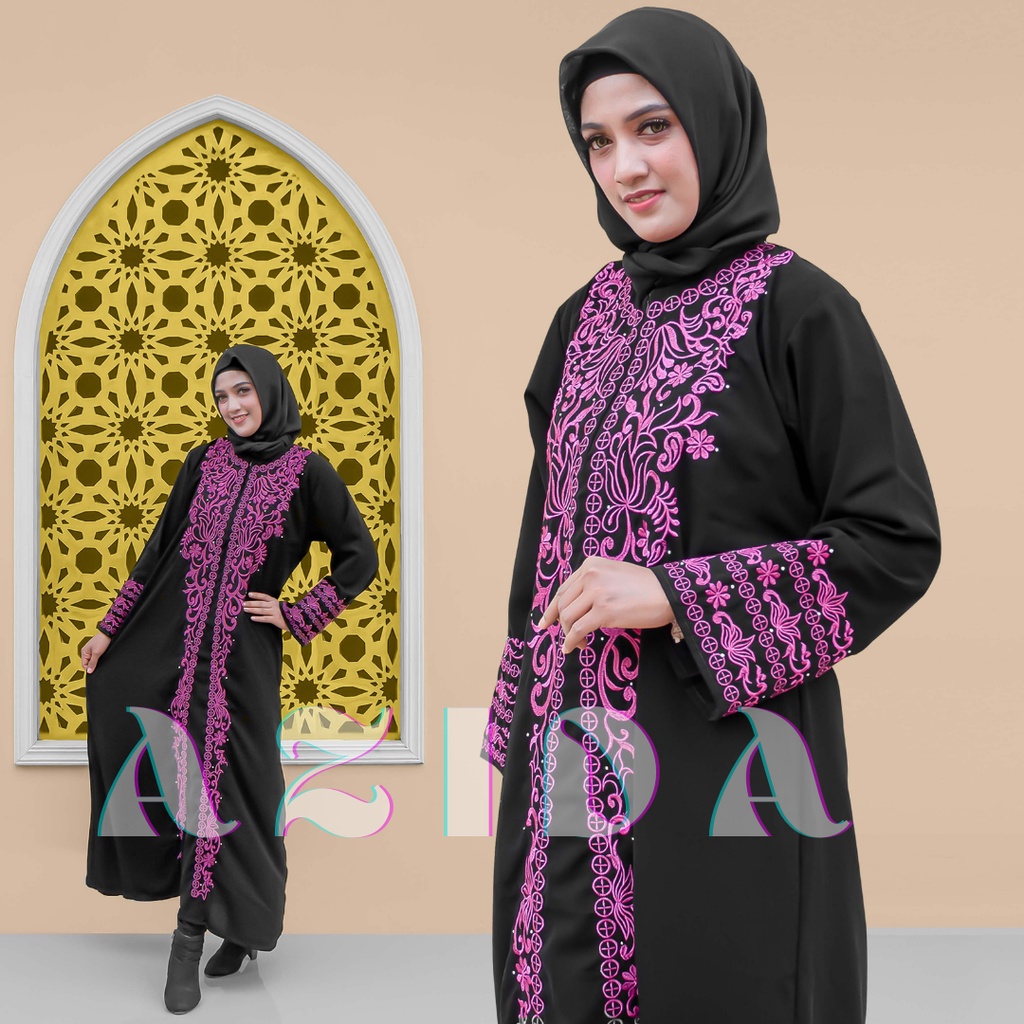 Gamis Abaya Hitam Turkey Arab Dubai Polos Bordir Longdress Muslimah Remaja Dewasa Bahan Jetblack Abaya Basic Gamis Maxi Dress Syari Jumbo Premium Terbaru Modern Buat Kondangan atau Lebaran
