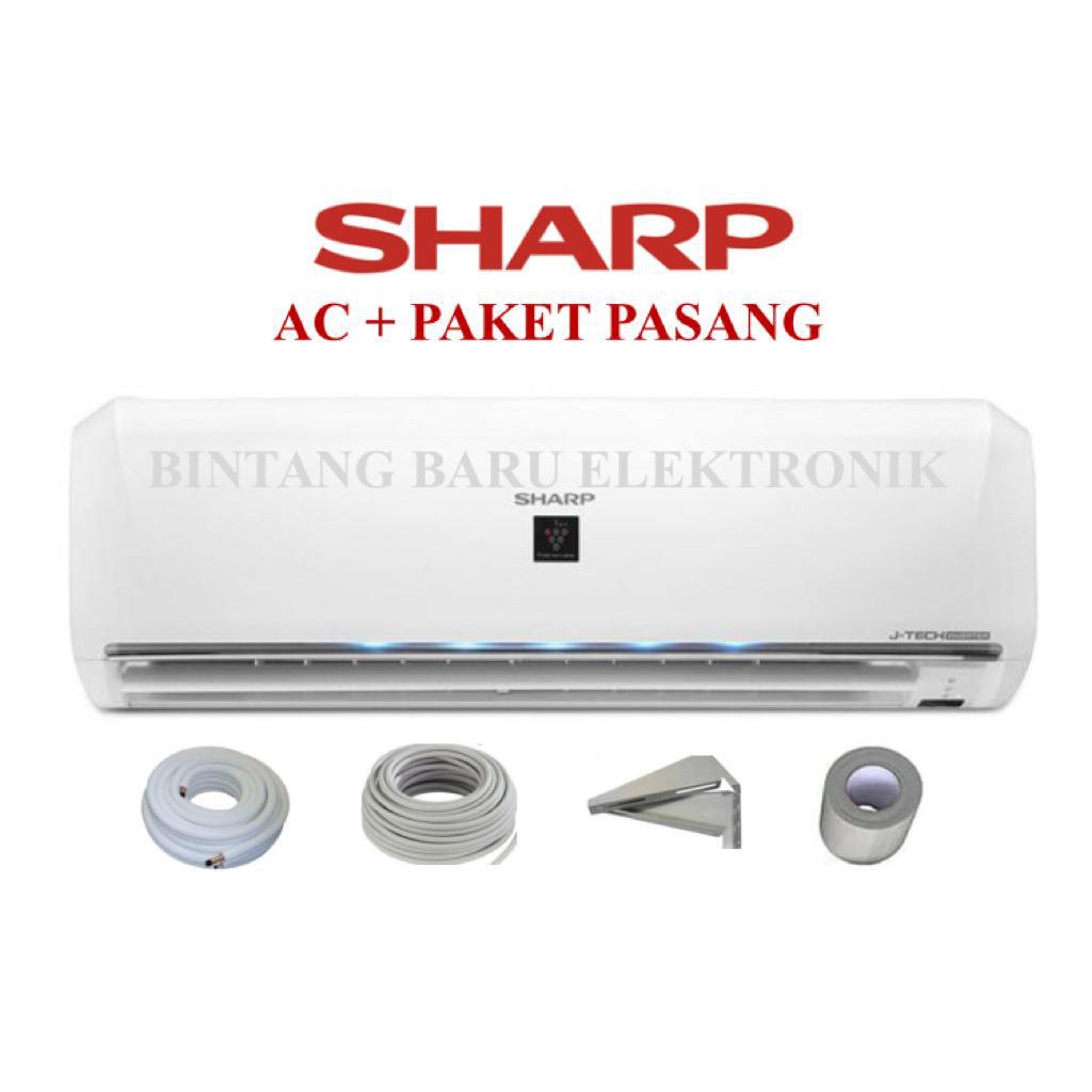 AC SHARP PLASMA INVERTER 1/2PK AH-XP6UHY + PAKET PASANG R32 PLASMACLUSTER THAILAND FREE VACUMP PIPA
