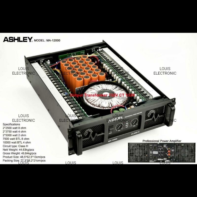 Power Amplifier ASHLEY MA12000 MA 12000 Class H ORIGINAL