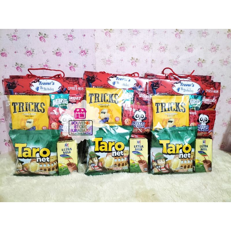 Snack Ulang Tahun / Bingkisan Snack Label / Snack Ultah Anak / Paket ulangg Tahun Anak Murah / Paket 10.000/ custome hangtag label