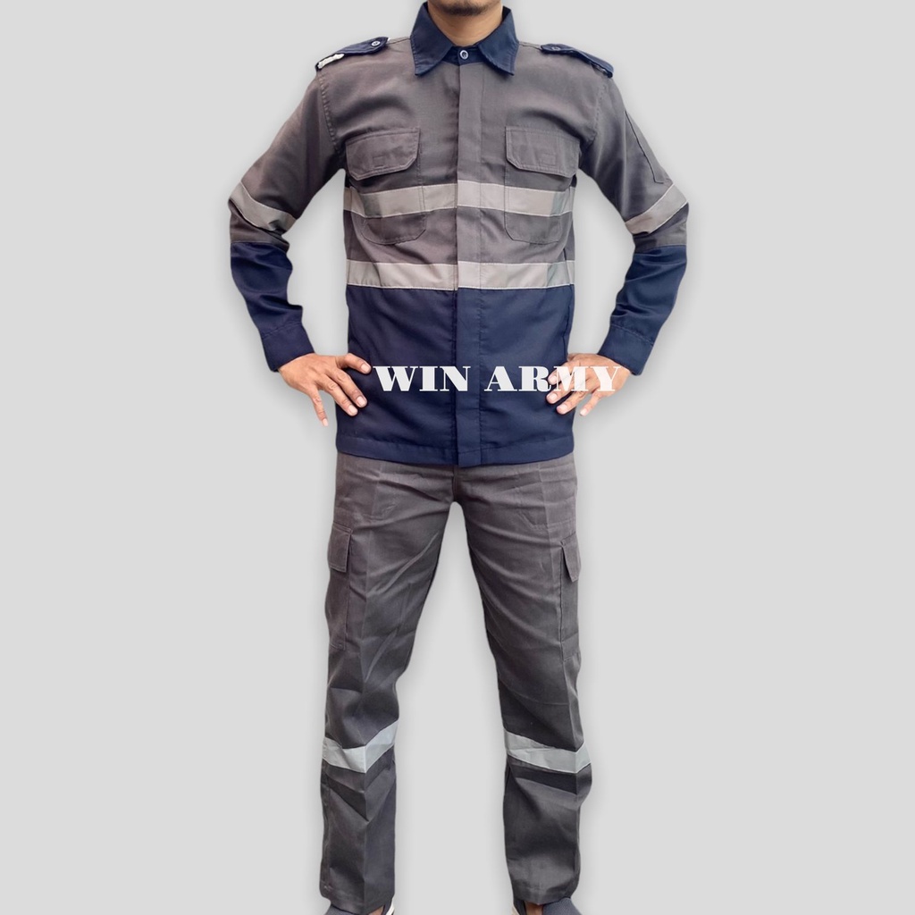 WEARPACK ATASAN KEMEJA SAFETY SETELANDISKON SETELAN BAJU WAREPACK SAFETY KEMEJA WERPACK KOMBINASI WEARPACK KERJA COD