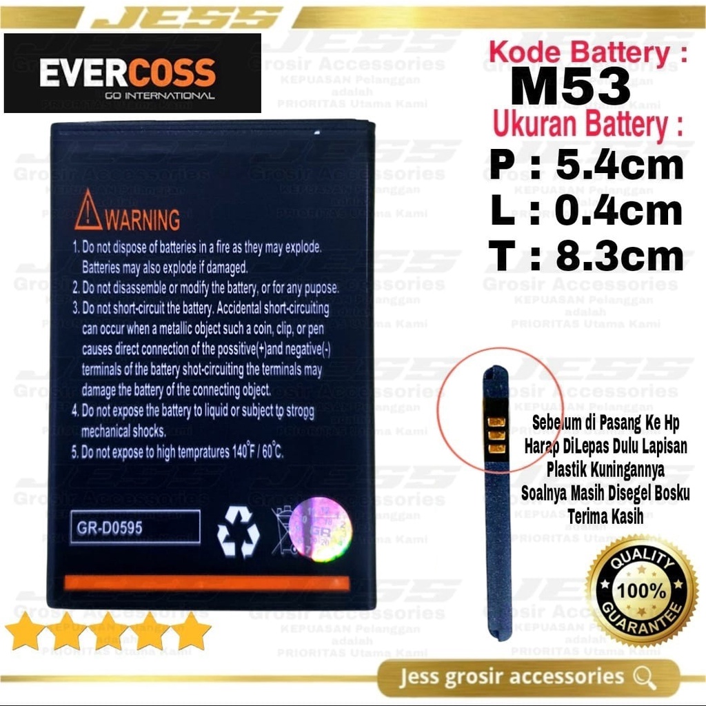 Baterai Battery Original Double Power Evercoss Evercross M53 4G lte