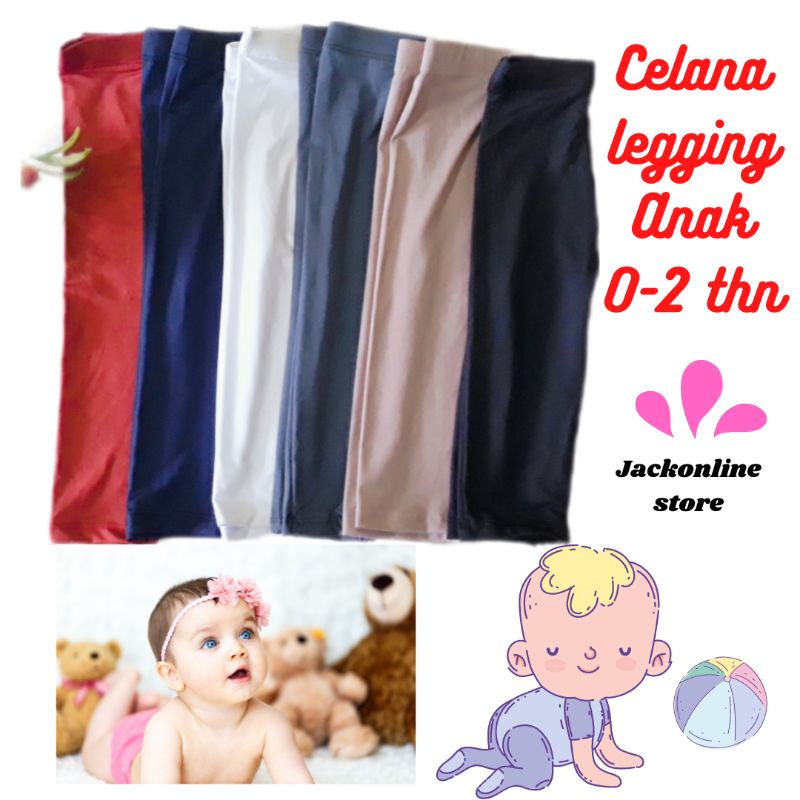 Legging anak polos  0  - 2 tahun / legging bayi / legging anak
