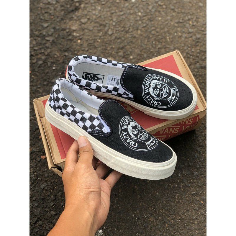 Vans Slip On Crazy World Import China BNIB Pria Wanita