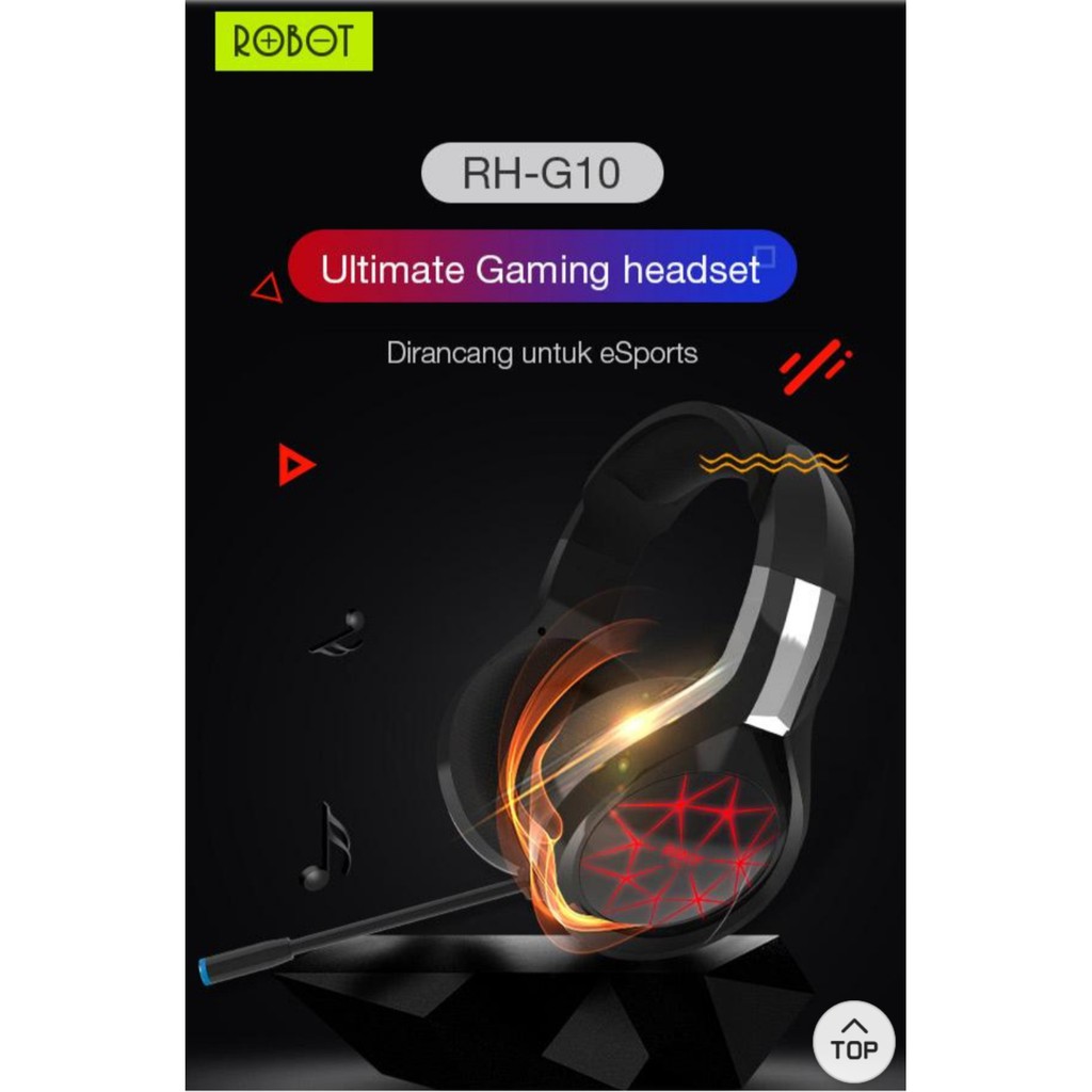 ROBOT RH-G10 Gaming Wired Headphone 7 Colour LED Light - Garansi Resmi 1 TAHUN