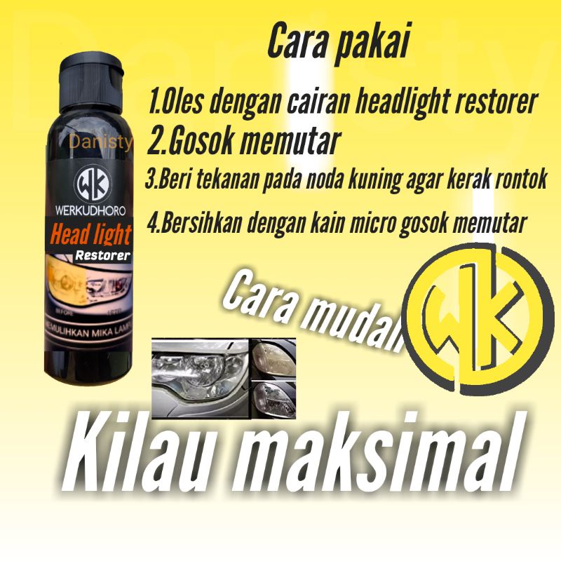 Pembersih mobil mika lampu mobil menguning/headlight restorer by wk