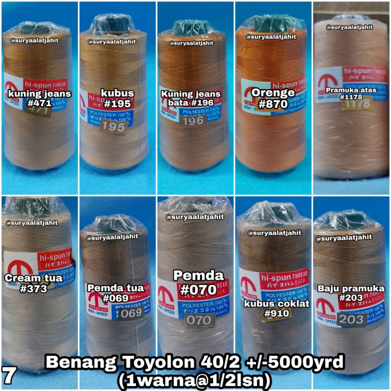 🅱️Benang Toyolon 40/2 +/-5000Y =rp.14.500/Rol