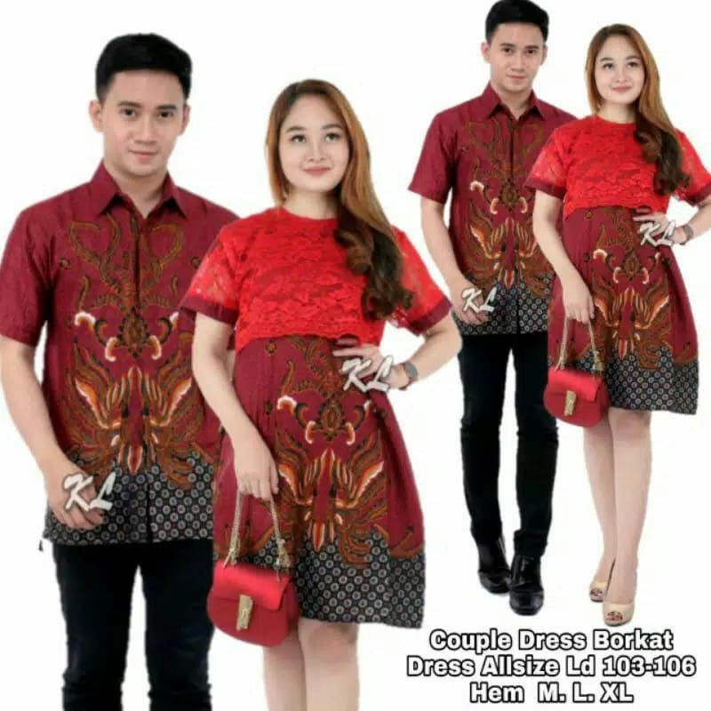 ( bisa pisah ) baju coeple batik/dress all size