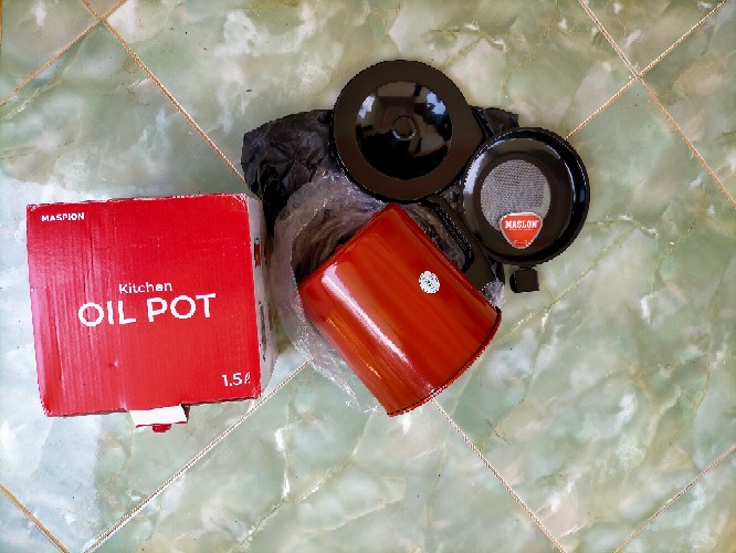 Saringan Penyaring Tempat Minyak Goreng Dapur Kitchen Oil Pot 1,5 Liter L Oilpot Maslon Maspion