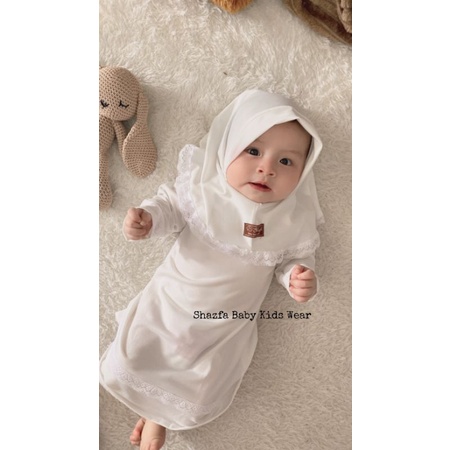 Gamis bayi newborn  - 2 tahun / Gamis anak perempuan  free jilbab murah / gamis brukat Zahra murah