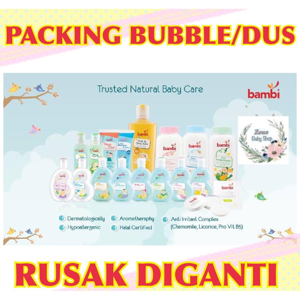 Bambi Baby Care Cologne / Compact Powder / Hair Lotion / Anti Mosquito / Face Cream / Diaper / Prickly Powder / Mild Lotion /